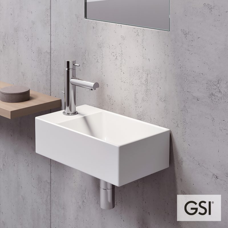 Νιπτήρας Πορσελάνης Kube-X 40×23 (1 προχ.) GSI White