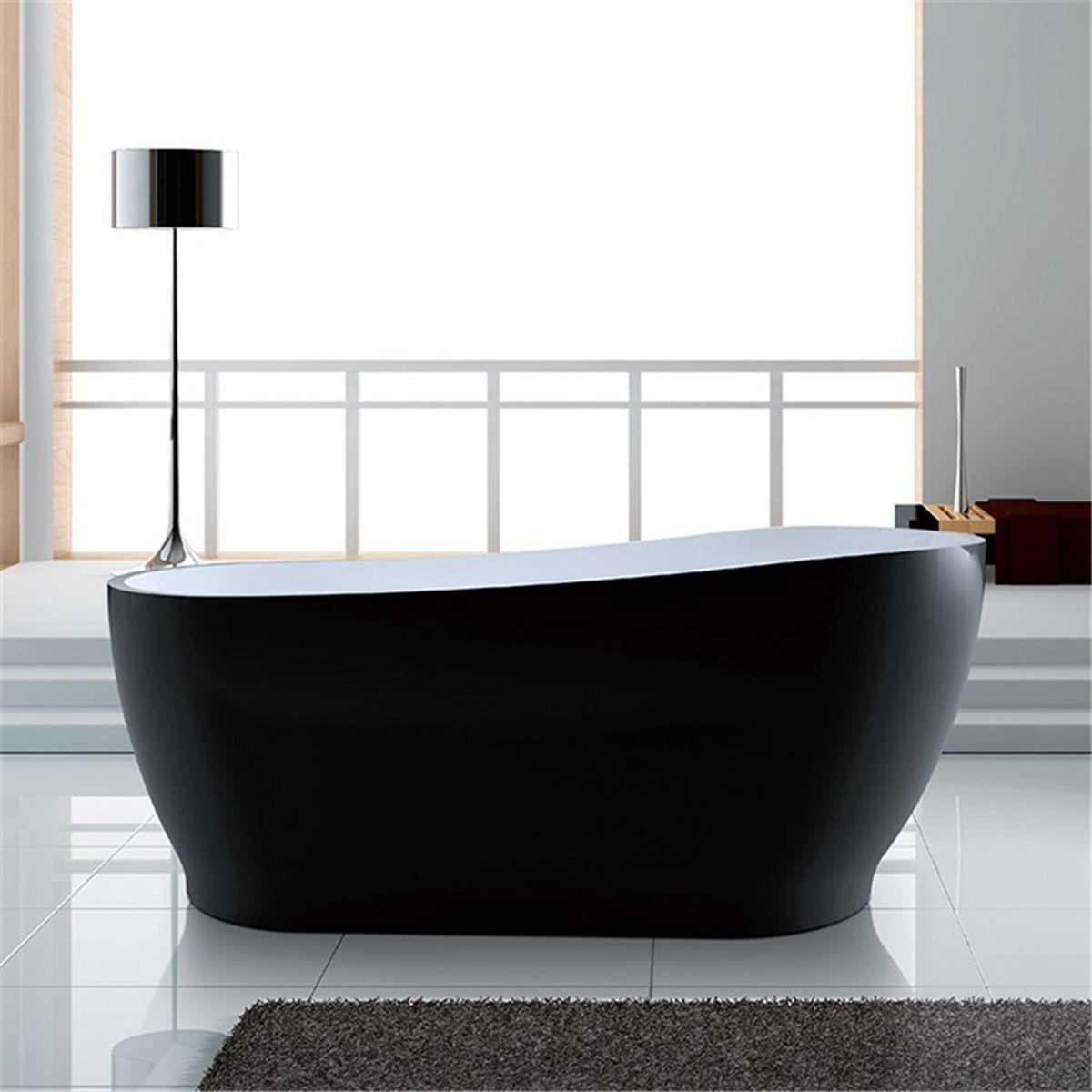ΜΠΑΝΙΕΡΑ ATENA K-1527B NERO LUCIDE 170Χ80Χ68 (GD-8112-1,7)